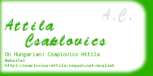 attila csaplovics business card